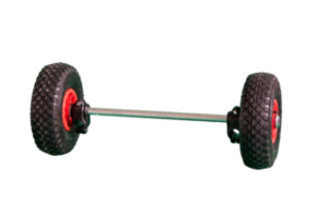 Jeu de roues fixes pour chariot à balles