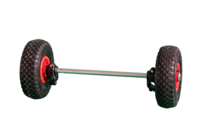 Jeu de roues fixes pour chariot à balles