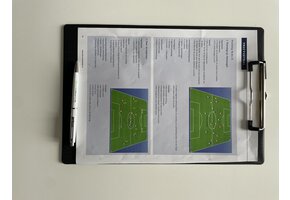 Trainer klembord met A4 notitieblok en pen