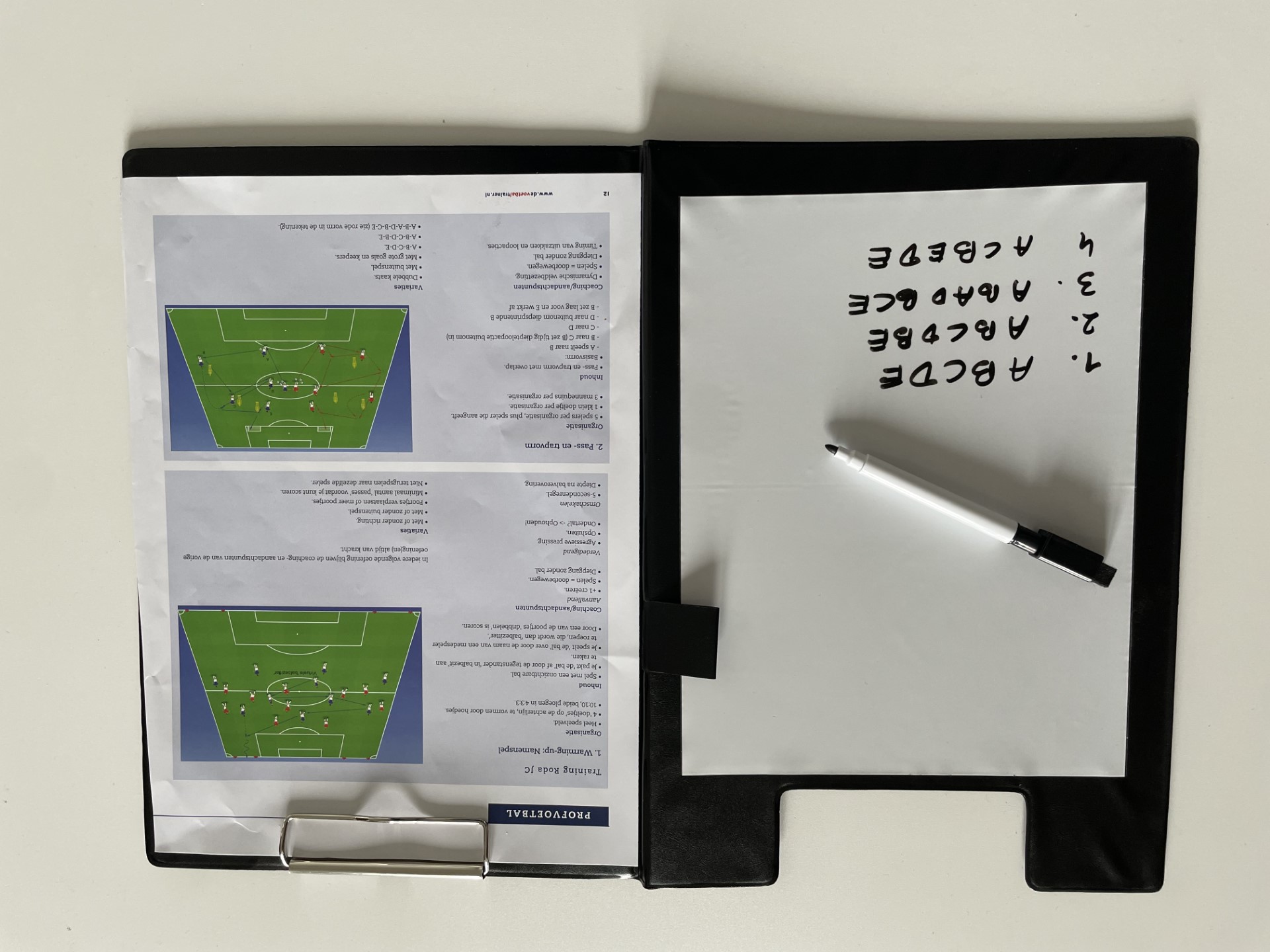 Lingette Football Coachboard A4 avec bloc-notes