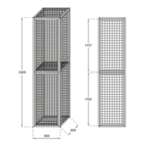 Gaaslocker 60cm x 60cm x 240cm met 2 deuren