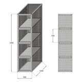 Gaaslocker Voetbal en Hockey met 4 vakken