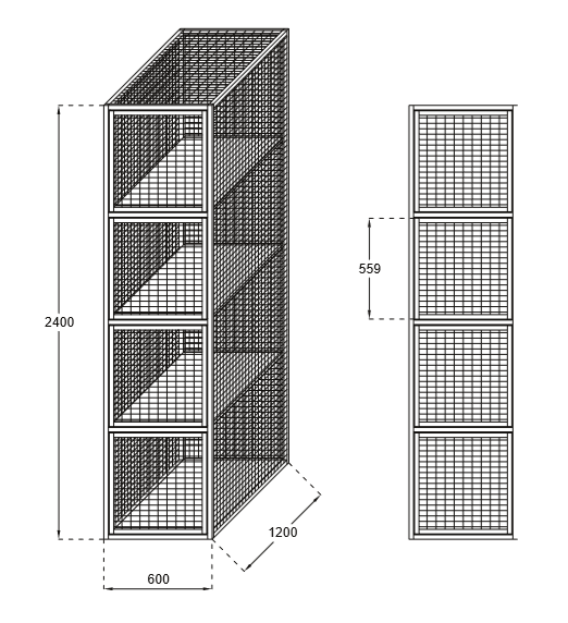 Gaaslocker Voetbal en Hockey met 4 vakken