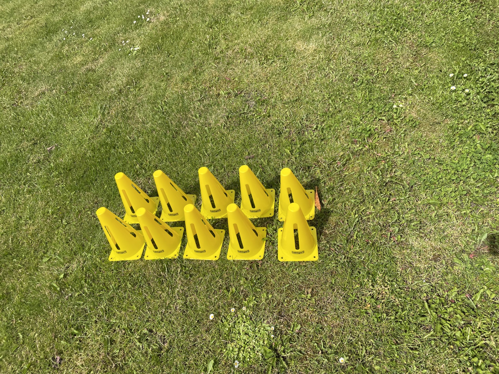 Pion 23cm Geel met uitsparingen : set van 10 stuks