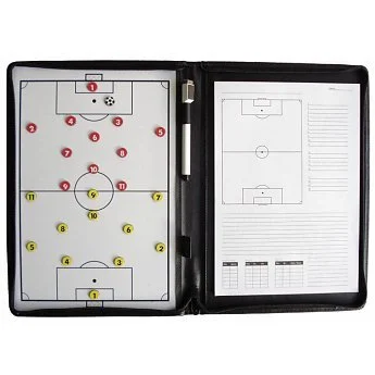 Coachmap Voetbal Best Buy:  Magnetisch, Uitwisbaar, A4 schrijfblok, Echt leer