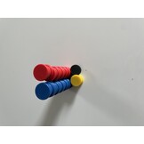 Magneetset 20mm 2 sets 12 stuks in rood en blauw