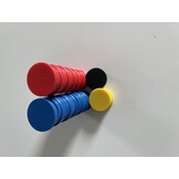 Magneetset 30mm 2 sets 12 stuks in rood en blauw