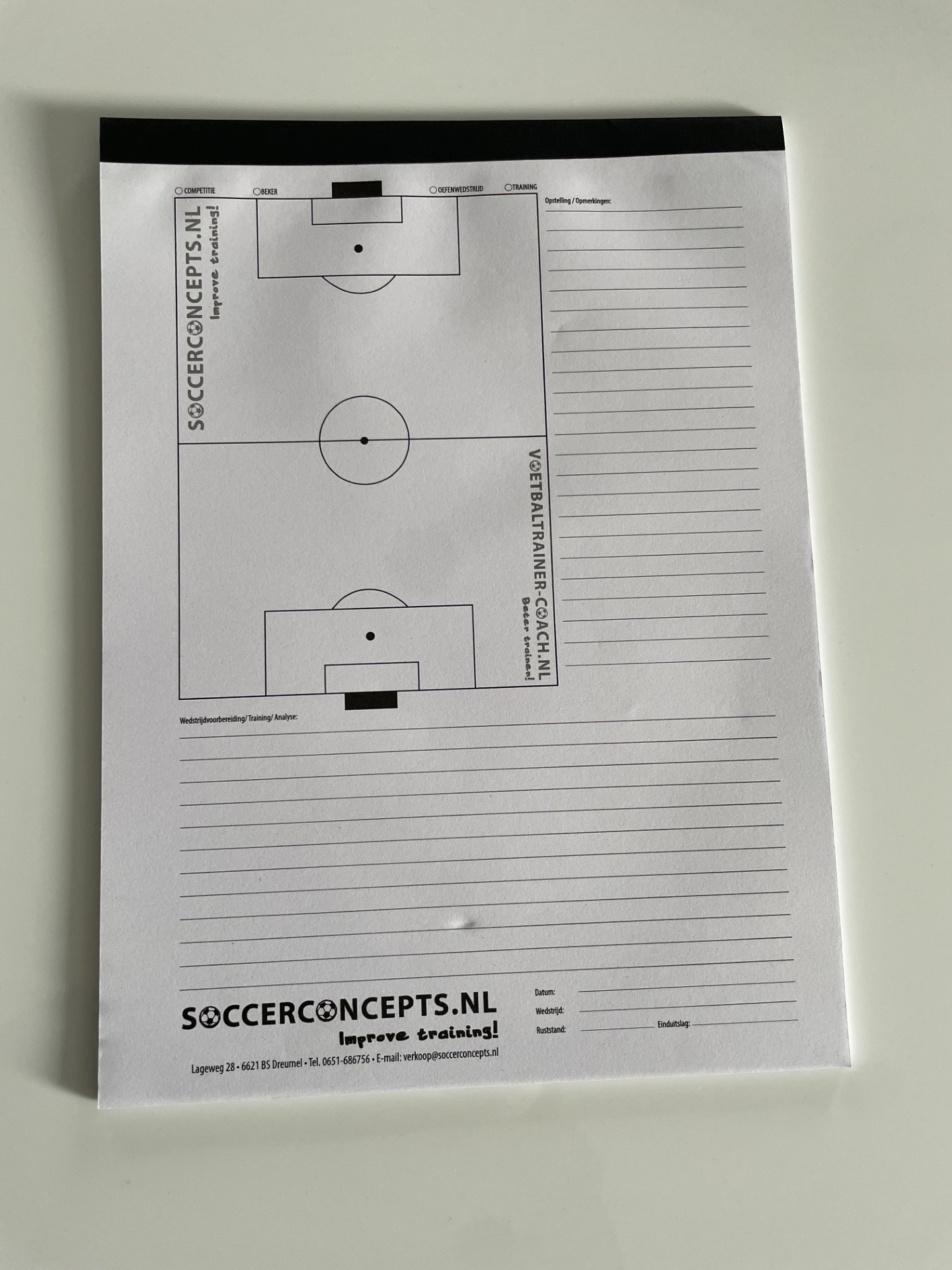 Notitieblok Voetbal A4 25 pagina's