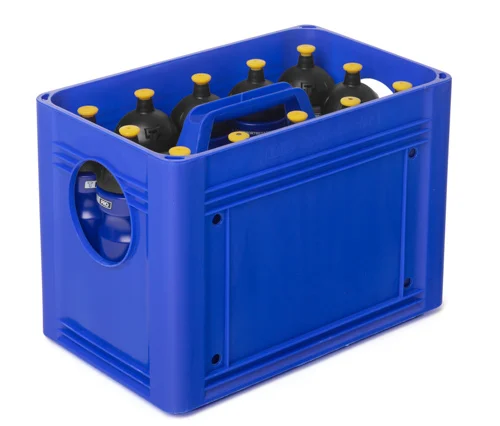 Caisse à eau bleue pour 12 bouteilles d'eau