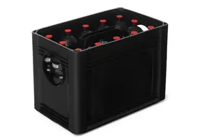 Caisse à bouteilles d'eau noire pour 12 bouteilles d'eau