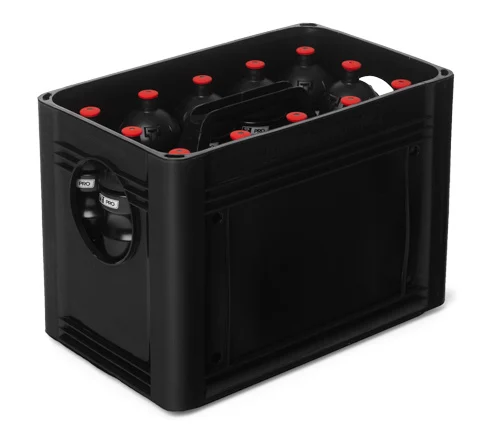 Bidonkrat zwart voor 12 bidons