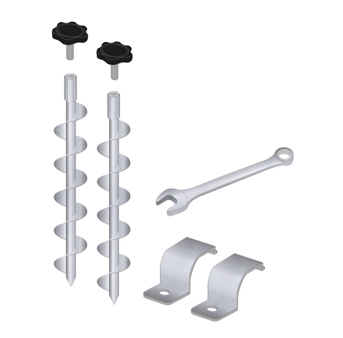 Ancrage inférieur pour but de football avec 2 ancrages en spirale