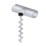 Bodem verankering voor voetbalgoal met 2 spiraalankers