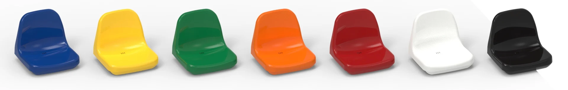 Tribune zitje met rugsteun in 7 kleuren