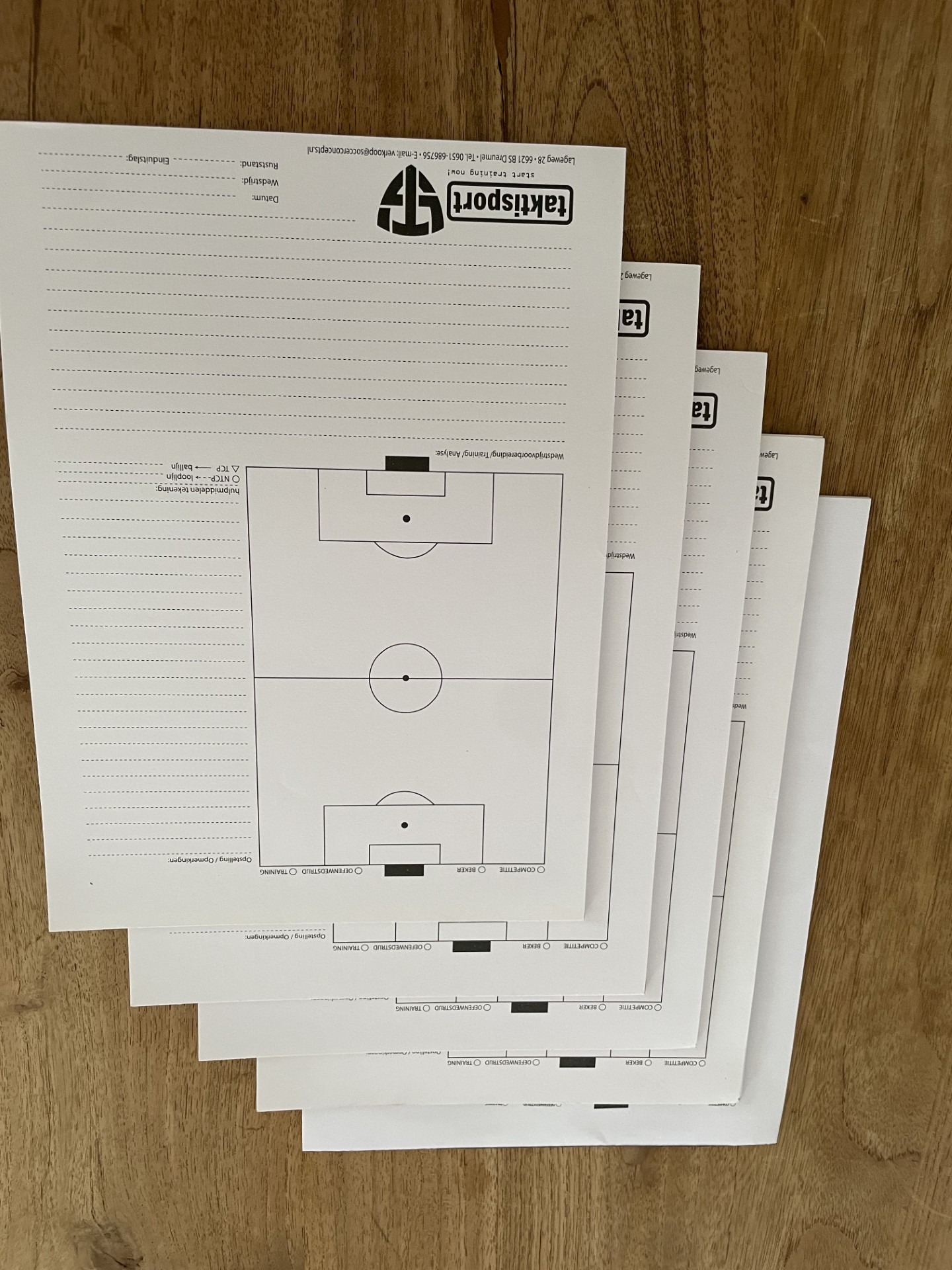 Notitieblok A4 voetbalveld set van 5 blokken 20 pagina's