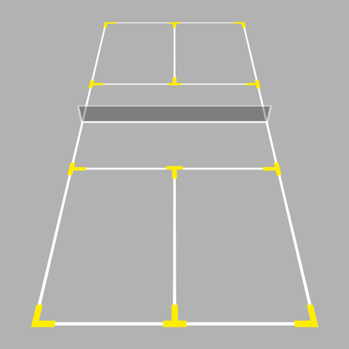 Set van 12 veld markers voor Pickleball