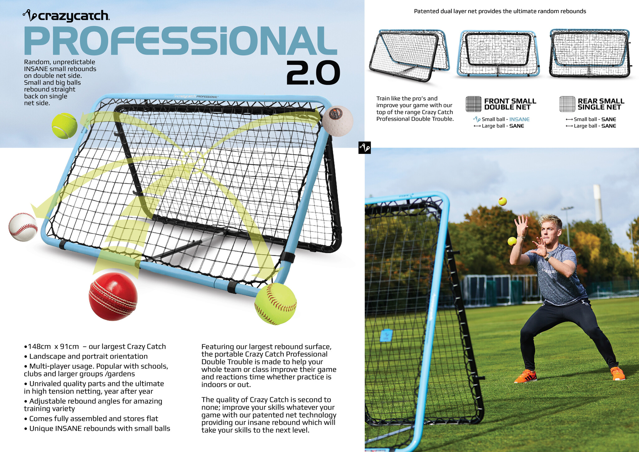 CrazyCatch Pro 2.0 : Professionele rebounder voor alle balsporten