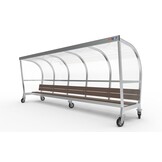 Verplaatsbare Dug-out 5m x 2m met banken