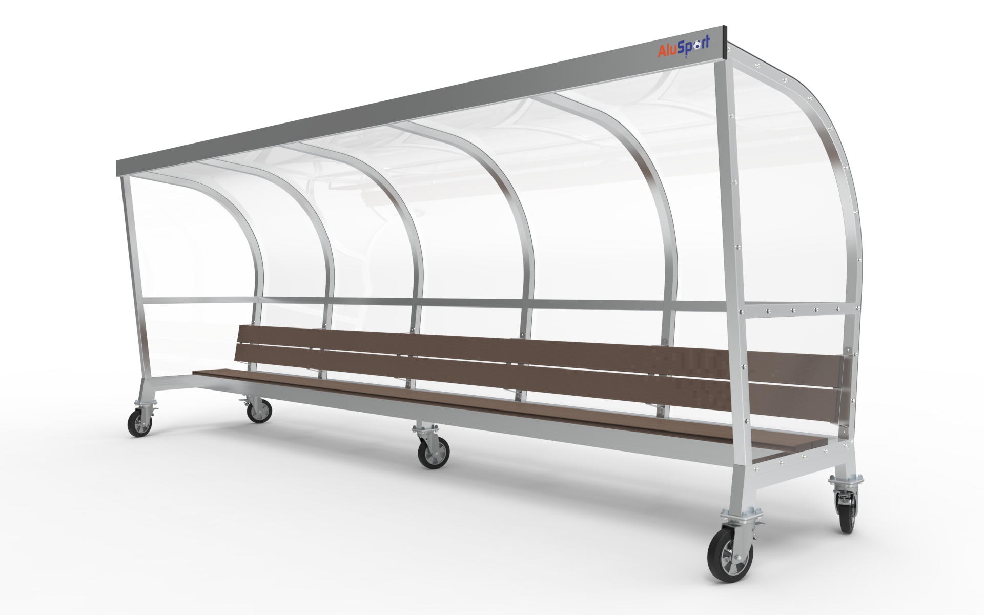 Verplaatsbare Dug-out 5m x 2m met banken