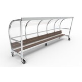 Verplaatsbare Dug-out 5m x 2m met banken