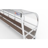 Verplaatsbare Dug-out 5m x 2m met banken