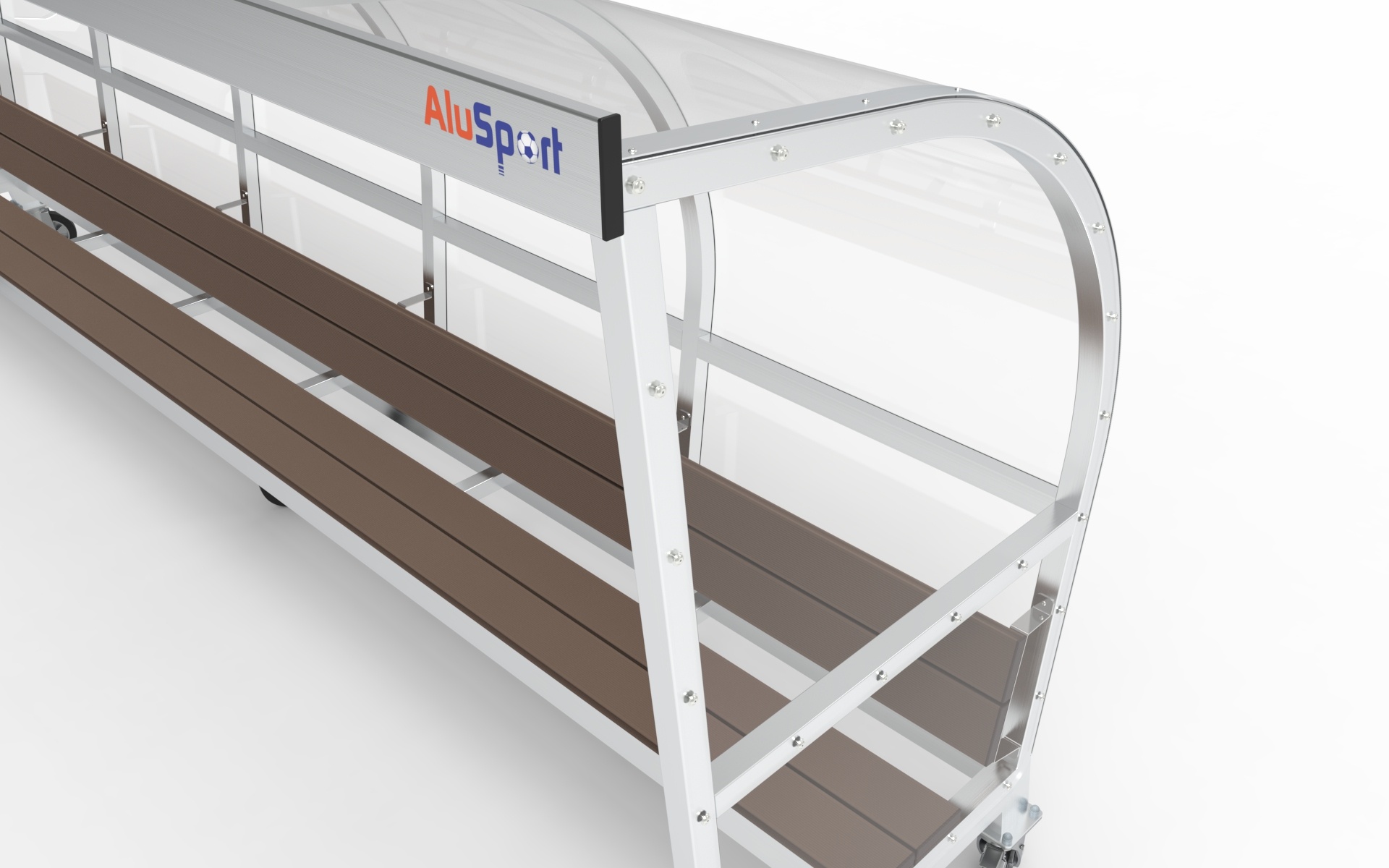 Verplaatsbare Dug-out 5m x 2m met banken