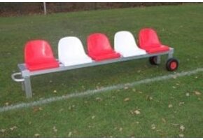 Zitbank Vast Sportveld Aluminium  met 4 zitjes