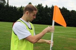 Set van 4 losse cornervlaggen of hoekvlaggen- zeer veel uni kleuren en ook in twee kleuren