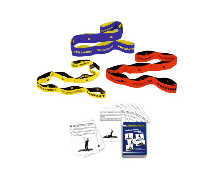 Lot de 3 bandes de résistance avec boucles (ceintures à boucles)