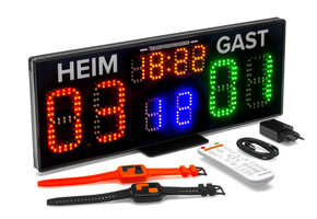 Tafel scorebord met afstandsbediening en 2x horloge bediening