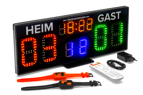 Tafel scorebord met afstandsbediening en 2x horloge bediening