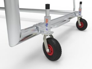 Liftsysteem 360 met 4 liftbare wielen voor voetbalgoals