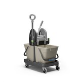 Mopwagen met pers met 2x 15 liter reservoir