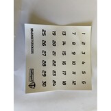 Feuille d'autocollants magnétiques 2x de 1 à 30