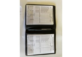 Mallette d'arbitre de hockey avec 3 cartes et blocs-notes