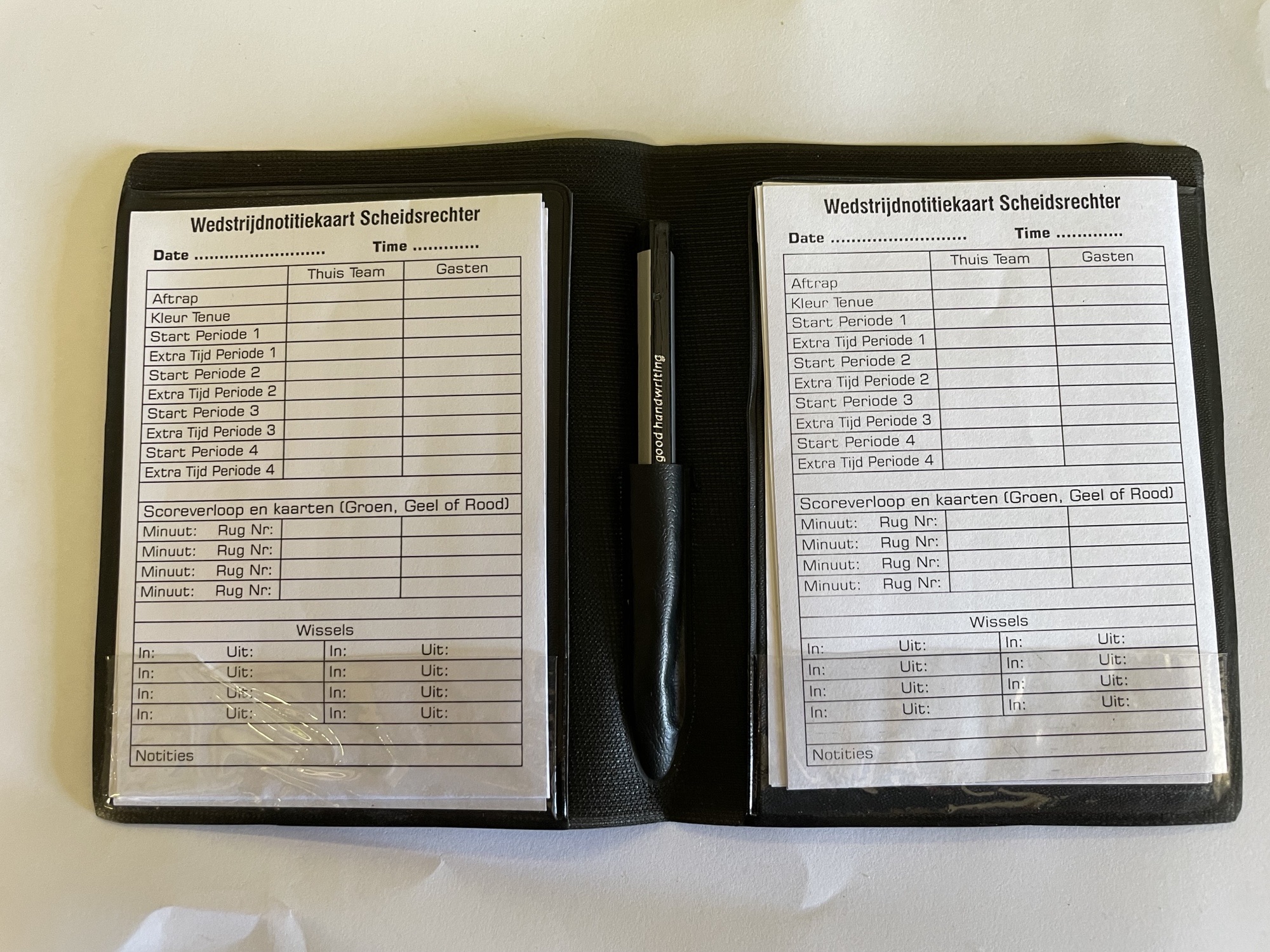 Hockey Scheidsrechter etui met 3 kaarten en notitiebladen