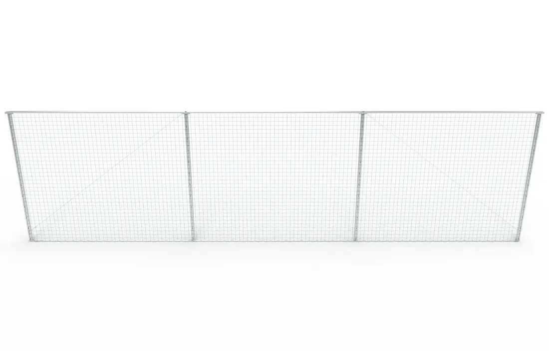 Attrape-balle en aluminium 20 x 5 mètres avec filet et poteaux