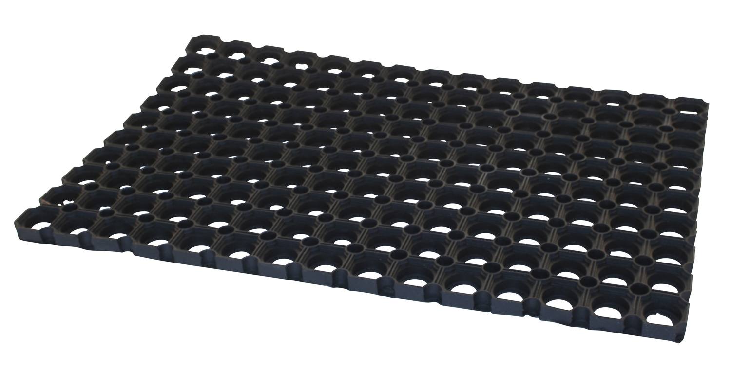 Deurmat 80cm x 50cm rubber met grove ringen - Per 4 stuks