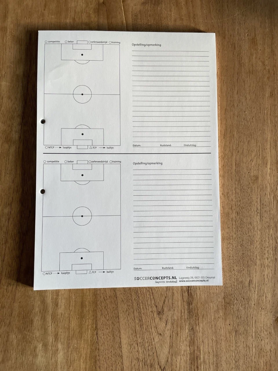 Bloc-notes football A4 avec 2 champs