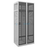 Vestiaire grillagé, 2 colonnes, 2 portes, largeur 80 cm, aluminium