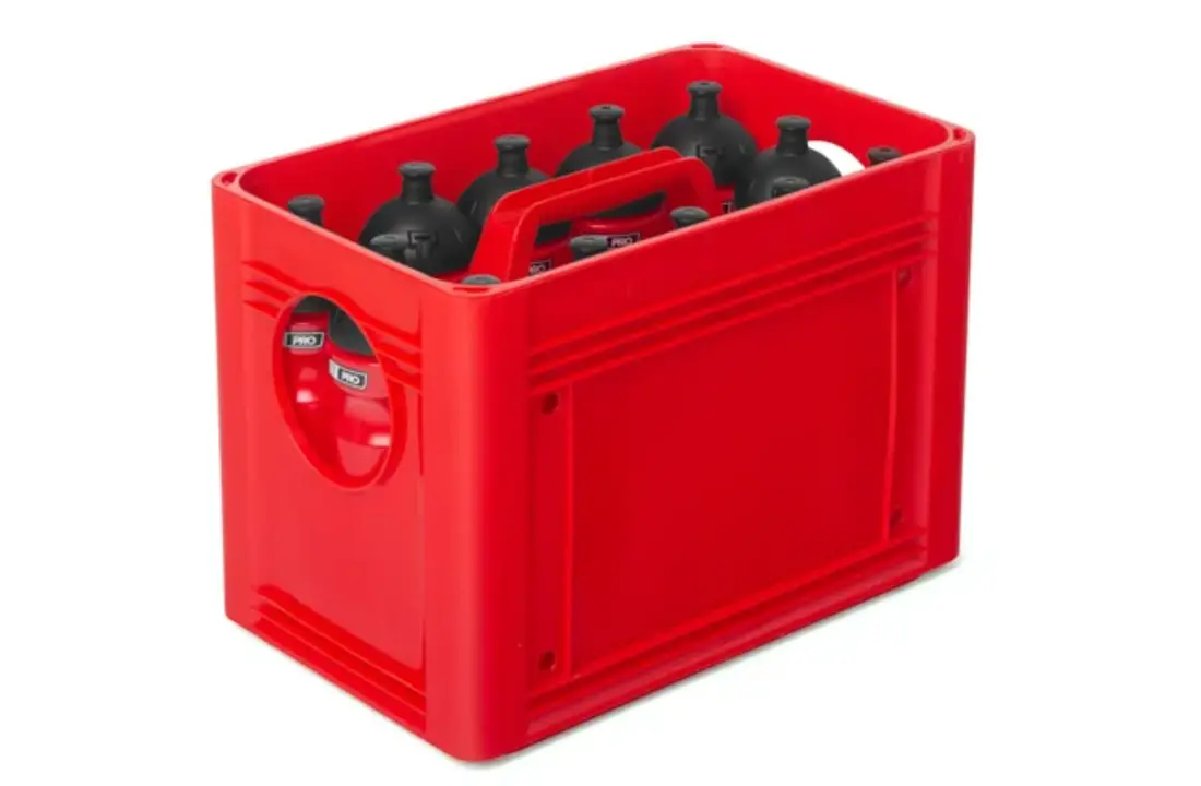 Caisse à bouteilles rouge pour 12 bouteilles