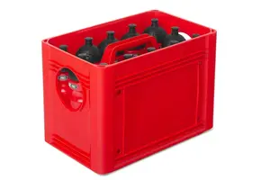 Caisse à bouteilles rouge pour 12 bouteilles
