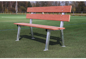 Zitbank hardhout 170cm met rugleuning