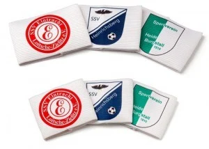 Aanvoerdersband met print van uw logo of tekst: Uniek per elftal of club