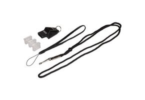 Sifflet d'arbitre Dolphin noir avec cordon et embout 3x