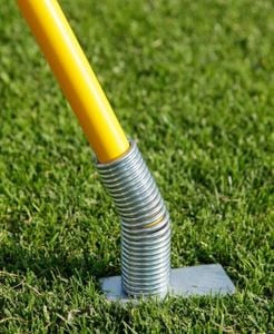 Geveerde voet met spike voor sla om stangen 25mm