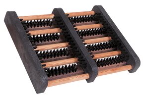 Deurmat Schoenschraper hout met kuntsstof vezels 27cm x 34cm - Per set van 4 stuks