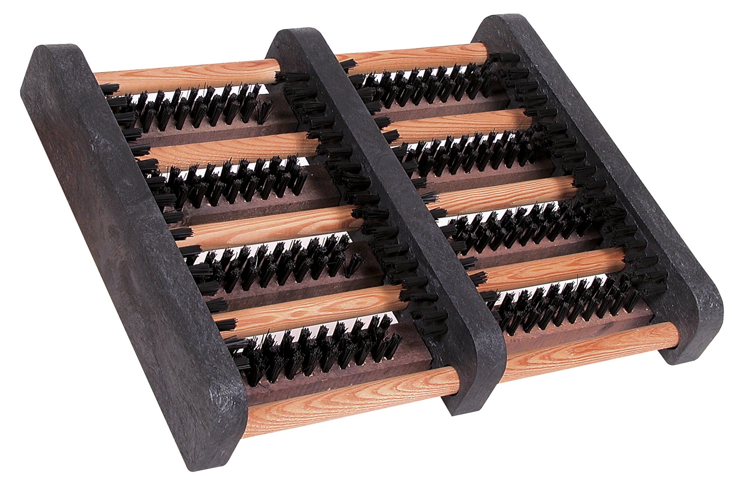 Paillasson Grattoir à chaussures en bois avec fibres plastiques 27cm x 34cm - Par lot de 4 pièces