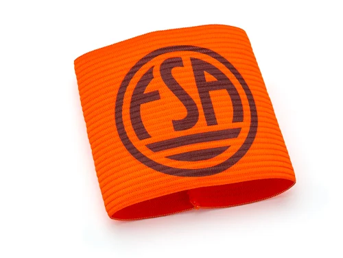 Aanvoerdersband 5x bedrukt Fluor Oranje