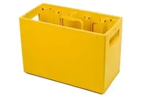 Caisse à bouteilles d'eau (extra robuste) Jaune pour 10 bouteilles d'eau